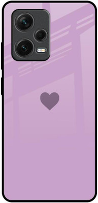 QRIOH Glass Back Cover for Redmi Note 12 Pro 5G(Purple, Grip Case, Pack of: 1)