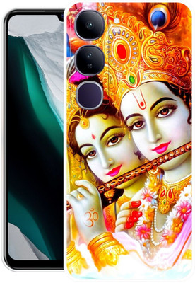FRONK Back Cover for vivo Y300 5G, V2416, RADHA, KISHAN, KRISHAN, JI, KANHAIYA(Yellow, Flexible, Silicon, Pack of: 1)