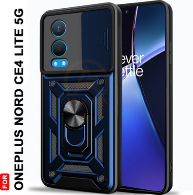 AelVouX Back Cover for OnePlus Nord CE4 Lite 5G(Blue, Ring Case, Pack of: 1)