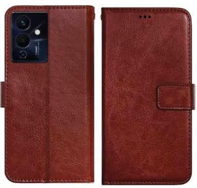 Loopee Flip Cover for Infinix Note 12 Pro 5G, X671B Premium Leather Finish, with Card Pockets, Wallet Stand(Brown, Grip Case, Pack of: 1)