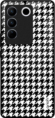 QRIOH Glass Back Cover for Vivo V27 5G(Multicolor, Grip Case, Pack of: 1)