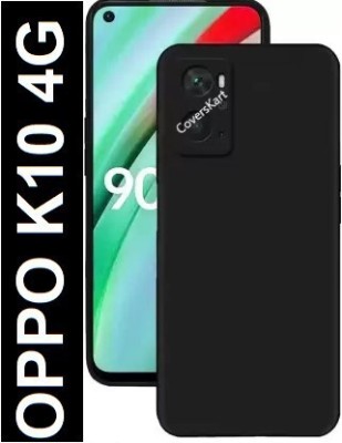 Coverskart Liquid Silicone Back Cover for OPPO K10, Silky-Soft Touch Full Body Protection Shockproof Case(Black, Camera Bump Protector, Silicon, Pack of: 1)