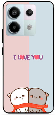 FAZAKA Back Cover for Redmi Note 13 Pro 5G On Glossy Metal Phone Cover| I LOVE YOU PANDA(Multicolor, Dual Protection, Pack of: 1)