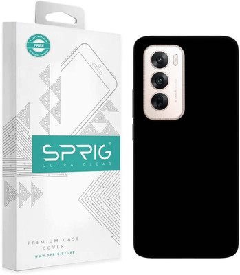 Sprig Back Cover for Oppo Reno 12 5G(Black, Microfiber Lining, Silicon, Pack of: 1)
