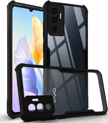 arrise Back Cover for Vivo v23E(5g)/y75(4g)(Black, Transparent, Grip Case, Pack of: 1)
