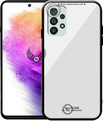 Kreatick Back Cover for SAMSUNG-A73 (5G), Luxurious 9H Toughened Glass Back Case Shockproof TPU Bumper(White, Dual Protection, Pack of: 1)