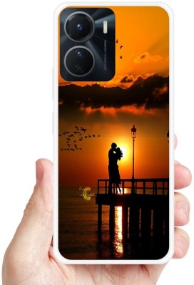 Clickzone Back Cover for vivo Y16,V2204 SUNSET, COUPLE LOVE(Brown, Grip Case, Silicon, Pack of: 1)