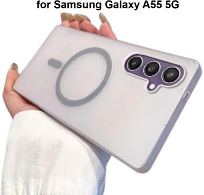 ankSONline Back Cover for Samsung Galaxy A55 5G, Ultra-Thin Translucent(White, Silicon, Pack of: 1)
