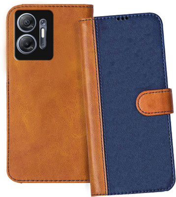 Flipkart SmartBuy Flip Cover for infinix HOT 30 5G(Blue, Brown, Dual Protection, Pack of: 1)