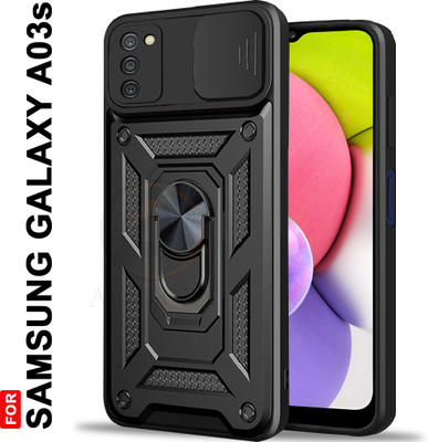 AelVouX Back Cover for Samsung Galaxy A03S(Black, Ring Case, Pack of: 1)