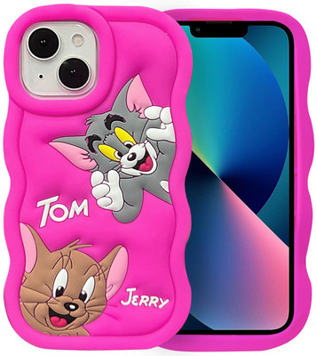 RharanxyN Back Cover for iphon 13/14/15 soft silicon cute design TOM AND JERRY, for girls and Boyss.(Pink, Grip Case, Pack of: 1)