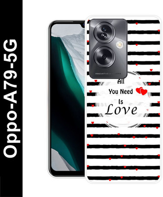 LUCKY MOBI.COM Back Cover for OPPO A79 5G(Black, White, Silicon, Pack of: 1)
