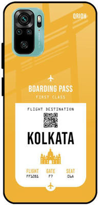 QRIOH Kolkata City Glass Back Cover for Redmi Note 10S(Yellow, Grip Case, Pack of: 1)