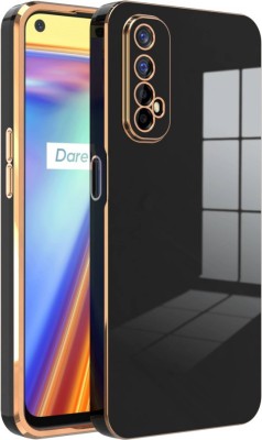 RESOURIS Back Cover for Realme 7, Realme Narzo 20 Pro, Realme Narzo 30 4G(Black, Gold, Camera Bump Protector, Silicon, Pack of: 1)