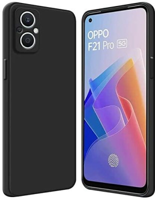 HONEYPORT Back Cover for OPPO F21 PRO 5G, Microfiber Candy Case, Non-Slip Full Body Protective, Soft Silicone Gel(Black, Shock Proof, Silicon, Pack of: 1)