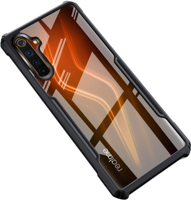 Kreatick Back Cover for REALME-6 PRO (Crystal Glass Back | Camera Protection | Shockproof Bumpers )(Black, Grip Case, Pack of: 1)