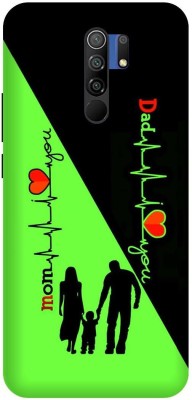 VS PRINT LINK Back Cover for Redmi 9 Prime , M2004J191 , love mom ded, Mom and Dad Printed Back Cover(Green, Hard Case, Pack of: 1)