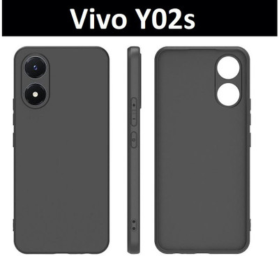 Bodoma Back Cover for Vivo Y02s, Vivo Y02s(Black, Shock Proof, Silicon, Pack of: 1)