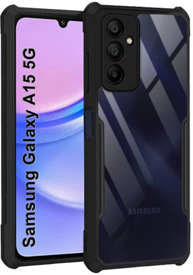 spaziogold Back Cover for Samsung Galaxy A15 5G(Crystal-Clear Back Panel | Black TPU Bumper | Slim & Lightweight)(Black, Transparent, Shock Proof, Pack of: 1)