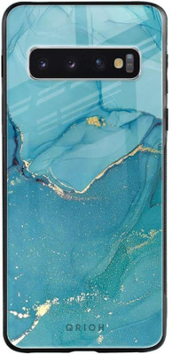 QRIOH Glass Back Cover for Samsung Galaxy S10 Plus(Multicolor, Grip Case, Pack of: 1)