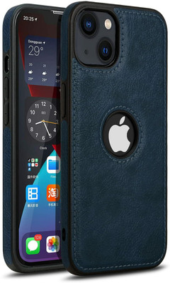 KING COVERS Back Cover for Flexible Pu Leather Super Soft-Touch | Bumper Case for APPLE iPhone 13(Blue, Camera Bump Protector, Pack of: 1)