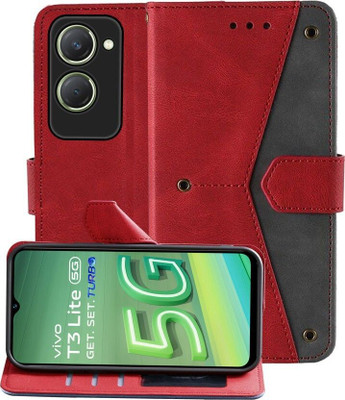 Aleppo Back Cover for vivo T3 Lite 5G, iQOO Z9 Lite 5G, Vivo Y28E, Vivo Y28s, Vivo Y18E, Vivo Y18, Vivo Y18i, Vivo Y05(Red, Cases with Holder, Pack of: 1)