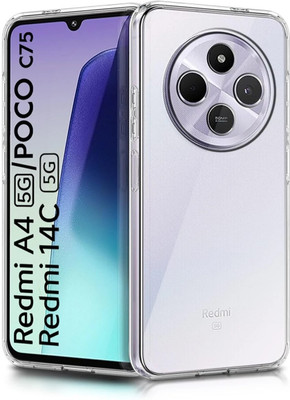 CASEVIBE Back Cover for Mi Redmi A4 5G, Mi Redmi 14C 5G, POCO C75 5G, POCO M7 5G(Transparent, Flexible, Pack of: 1)