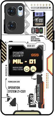 QRIOH Glass Back Cover for Oppo Reno7 5G(Multicolor, Grip Case, Pack of: 1)