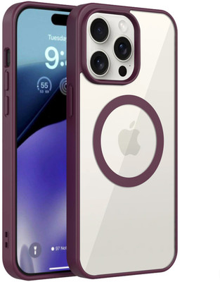 vikki Back Cover for Apple iPhone 15 Pro Max(Maroon, Magsafe, Pack of: 1)