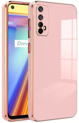 Bonqo Back Cover for Realme 7(Pink, Dual Protection, Silicon, Pack of: 1)