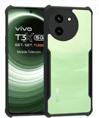 S-Softline Back Cover for Vivo T3x 5G, pocket-friendly Slim profile(Black)
