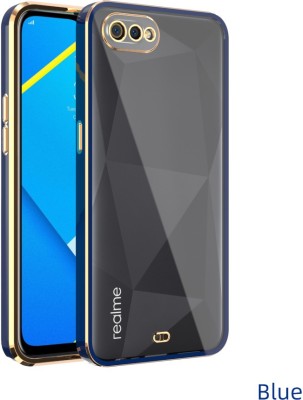 KartV Back Cover for Realme C2, Oppo A1K(Blue, Transparent, Electroplated, Silicon, Pack of: 1)