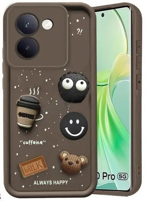 LHR Back Cover for Vivo Y200 Pro 5G, Vivo Y300 Plus 5G\Brown(Silver, 3D Case, Silicon, Pack of: 1)