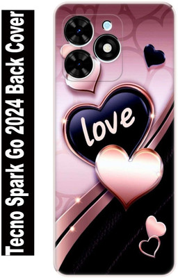 BestKaver Back Cover for Tecno Spark Go 2024(Pink, Black, Silicon, Pack of: 1)