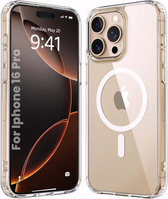 Enflamo Back Cover for Apple iPhone 16 Pro(Transparent, Magnetic Case, Silicon, Pack of: 1)