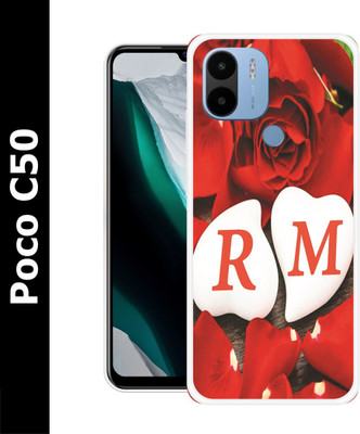 Printcase Back Cover for Poco C50, Redmi A1 Plus, Poco C51(Red, White, Dual Protection, Silicon, Pack of: 1)