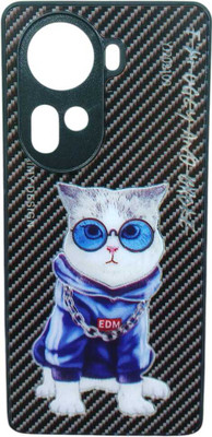 PRIDE SALES Back Cover for OPPO RENO 11 PRO 5G(Blue, Black, Hard Case, Silicon, Pack of: 1)