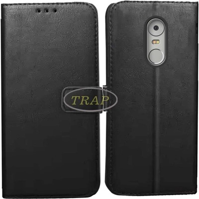 Trap Back Cover for Lenovo K6 Note(Black, Cases with Holder, Pack of: 1)