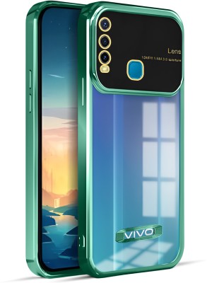 gadvik Back Cover for VIVO Y12(Green, Transparent, Camera Bump Protector, Pack of: 1)