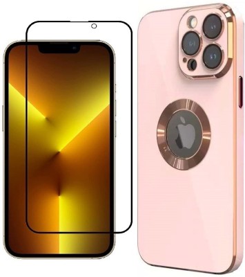 A3sprime Back Cover for Apple iPhone 12 Pro Max, - Soft Silicon Back Case with Tempered Glass Screen Protector(Pink, Camera Bump Protector, Pack of: 2)