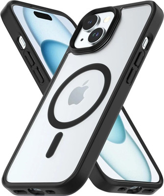 Flipkart SmartBuy Back Cover for Apple iPhone 15(Transparent, Black, Magsafe, Plastic)