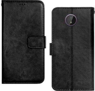 WishDeals Flip Cover for Nokia C10(Black, Dual Protection, Pack of: 1)