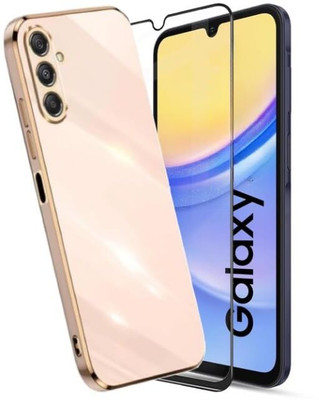 A3sprime Edge To Edge Tempered Glass for Samsung Galaxy A25 5G with 1 Piece Soft TPU Anti-Slip Built-in Camera Protector Back Cover(Pack of 2)