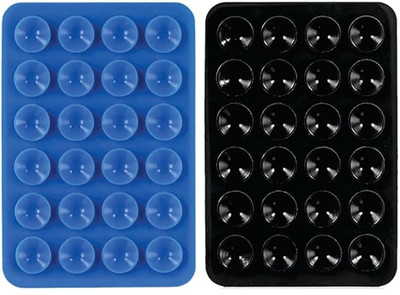Hoccroxx 2 Pcs Suction Stickers With 24 Cups, Double Sided Silicone Case for Anti-Slip Mobile Holder