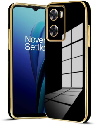 Casesily Back Cover for Oppo A57 4G Electroplating Chrome Case With Golden Edge(Black, Shock Proof, Pack of: 1)