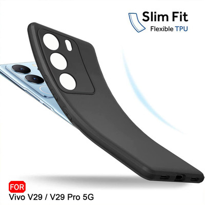 Caseline Back Cover for vivo V29 Pro 5G (CND)(Black, Grip Case, Silicon, Pack of: 1)