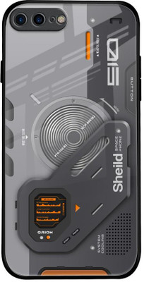 QRIOH Glass Back Cover for Apple iPhone 8 Plus(Grey, Grip Case, Pack of: 1)