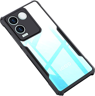 mobies Back Cover for iQOO Z7 Pro (5G) / Vivo T2 Pro (5G) Case Back Cover Shockproof Bumper Camera Protection(Transparent, Black, Camera Bump Protector)
