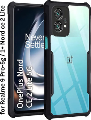 Cyber Telecom Back Cover for OnePlus Nord CE 2 Lite 5G, Realme 9 Pro, Durable Design, Raised Camera Cutout, Black Side Lining(Transparent, Grip Case, Silicon, Pack of: 1)