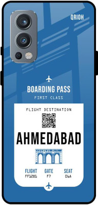 QRIOH Ahmedabad City Glass Back Cover for OnePlus Nord 2 5G(Blue, Grip Case, Pack of: 1)